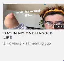 He has also launched his eponymous YouTube channel in mid-2018. He made a vlog DAY IN MY ONE-HANDED LIFE in August 2020.